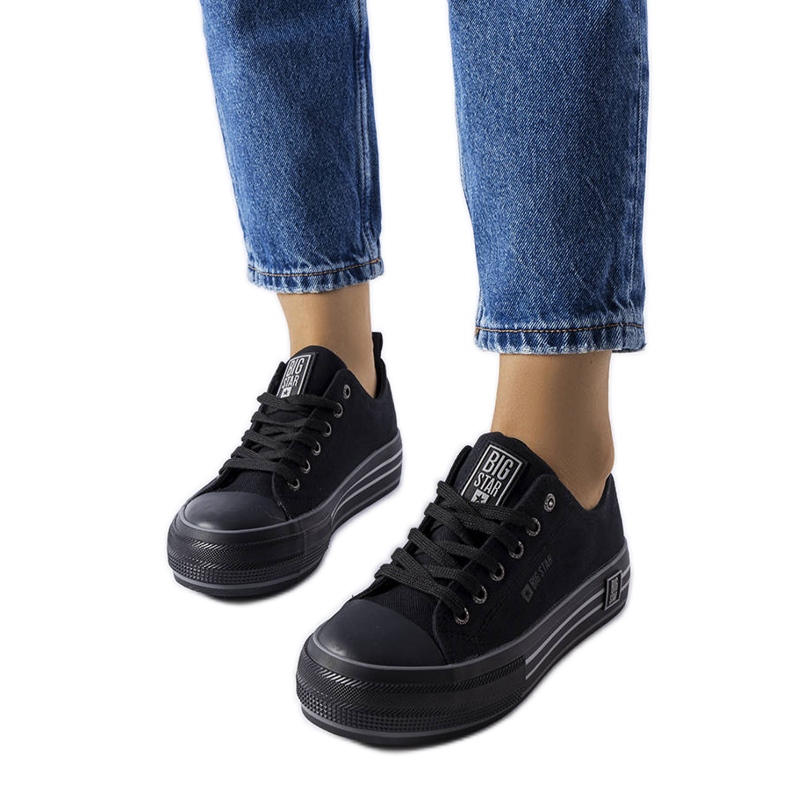 Černé tenisky na platformě od Big Star LL274184 černá