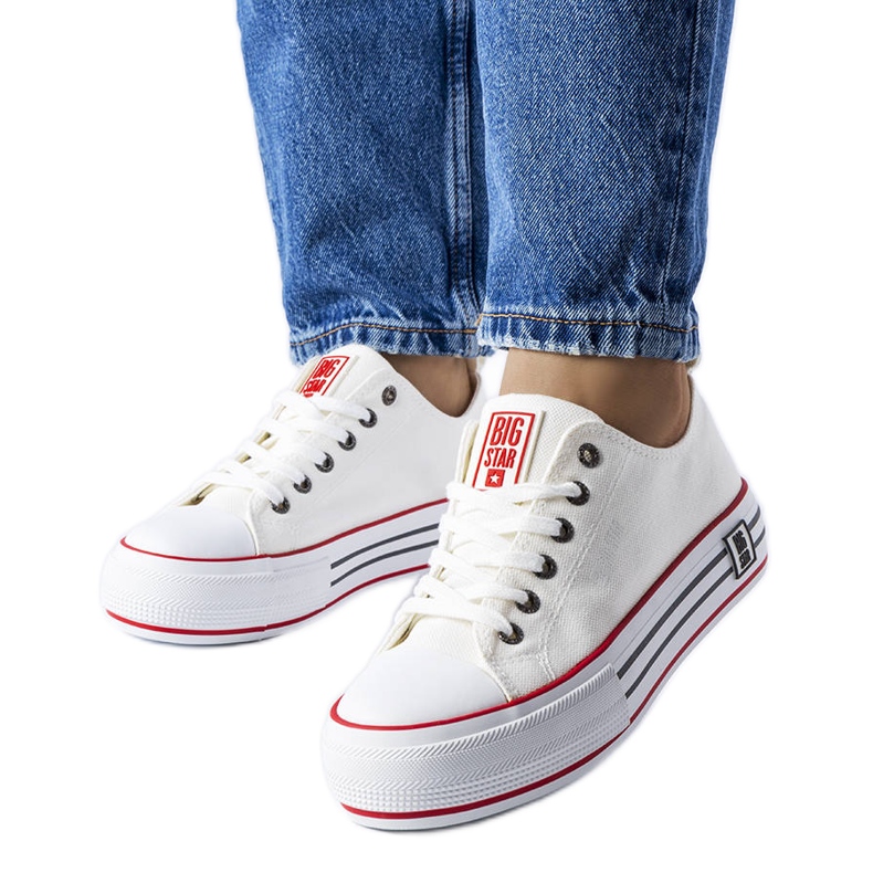 Bílé tenisky na platformě Big Star LL274180 bílý
