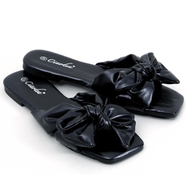 Pantofle Minnen Black s mašlí černá