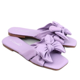 Minnen Purple Bow Slides fialová