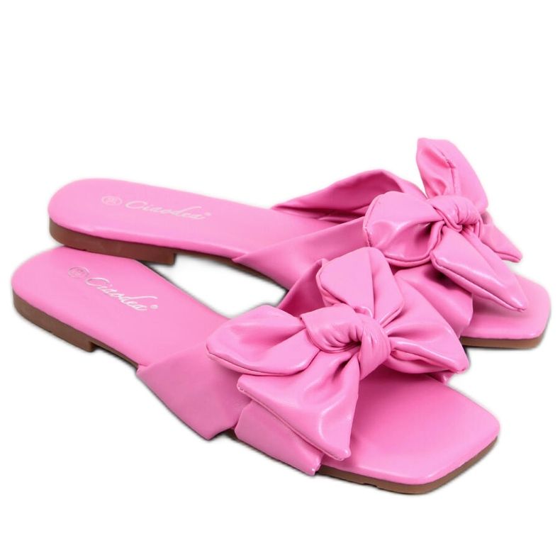 BM Pantofle s mašličkou Minnen Pink růžový