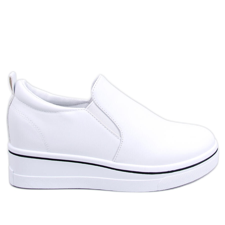 BM Naito White slip on tenisky na klínku bílý