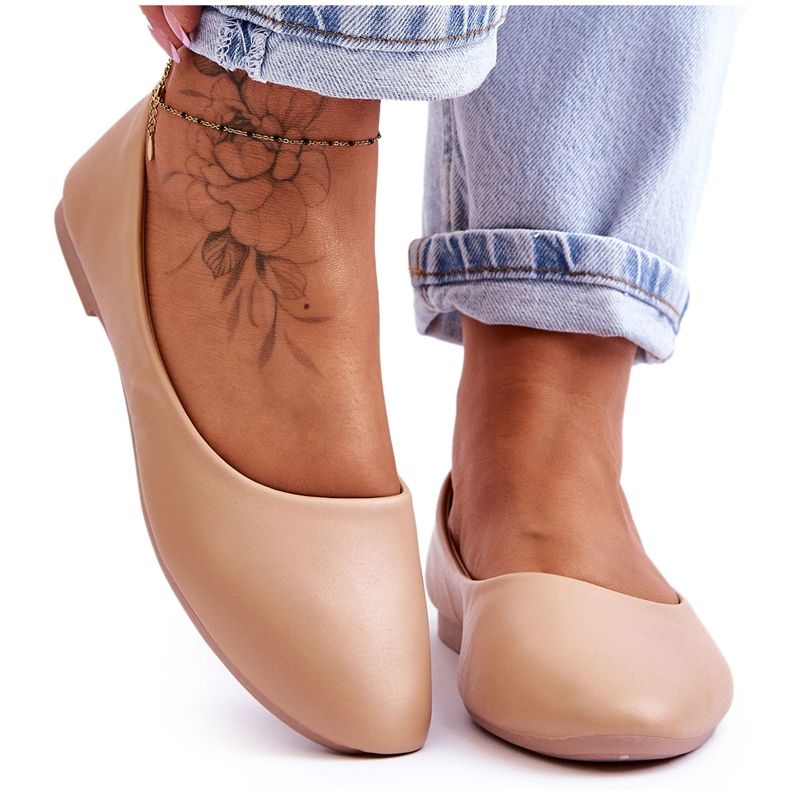 Klasické baleríny Stacee Leather Béžová béžový