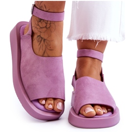 FG2 Pohodlné dámské sandály na platformě Purple Rubie fialová
