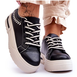 FG2 Pohodlné dámské sportovní boty na platformě černá a béžová Devan FG2 Pohodlné dámské sportovní boty na platformě černá a béžová Devan