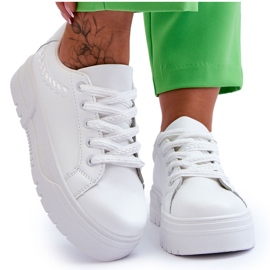 FG2 Pohodlné dámské sportovní boty na platformě White Devan bílý