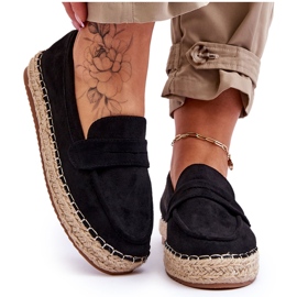 Dámské semišové espadrilky Black Keyla černá Dámské semišové espadrilky Black Keyla černá