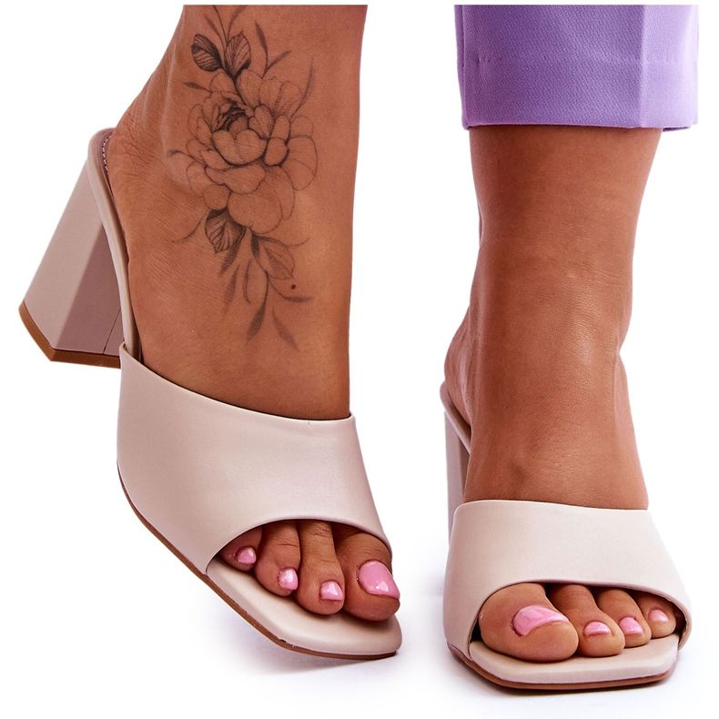 Dámské klasické pantofle Loara béžové kůže béžový