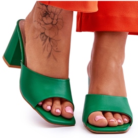 Dámské klasické pantofle Loara Green Leather zelený