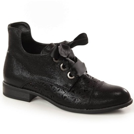 Ploché prolamované boty Jezzi W JEZ319D černý