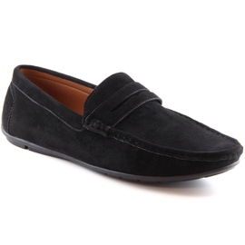 Pánské černé semišové slip-on mokasíny McKeylor 2259 černý