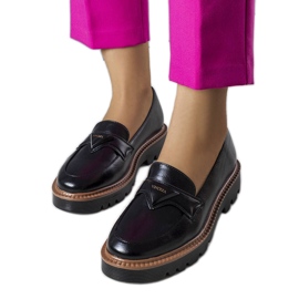 Jacquenett black lords s koženou stélkou černá