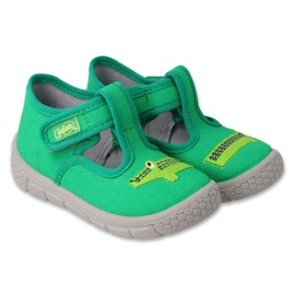 Dětské pantofle Befado 631P022 Green s krokodýlem zelená