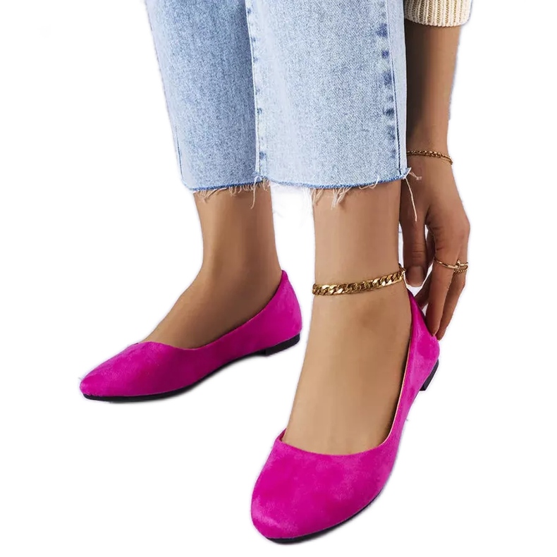 Růžové eko-semišové balerínky od Donatien růžový Růžové eko-semišové balerínky od Donatien růžový