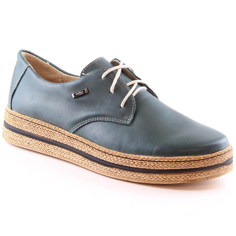 Dámské pohodlné kožené boty na platformě zelené Helios 380 zelená