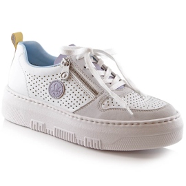 Pohodlné bílé prolamované dámské sportovní boty Rieker M1905-80 bílý Pohodlné bílé prolamované dámské sportovní boty Rieker M1905-80 bílý