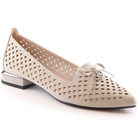 Dámské prolamované špičaté boty Jezzi ASA178-5 stříbro