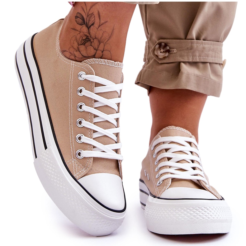 FB2 Dámské Tenisky Na Robustní Platformě Béžová Žárovka béžový