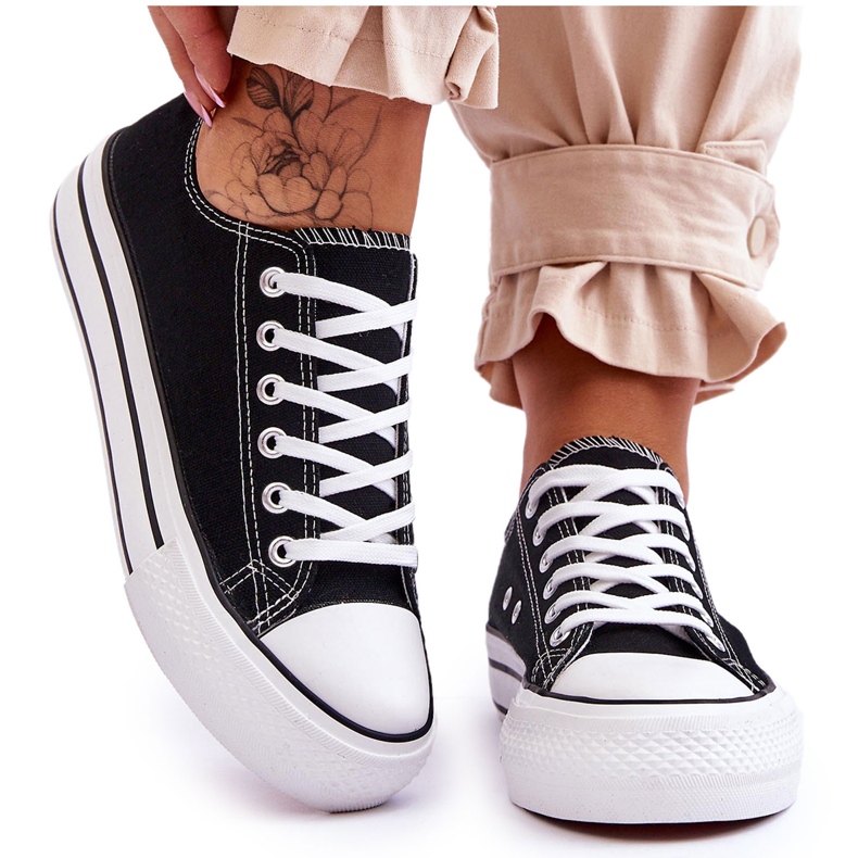 FB2 Dámské Tenisky Na Masivní Platformě Černý Žhavý černá