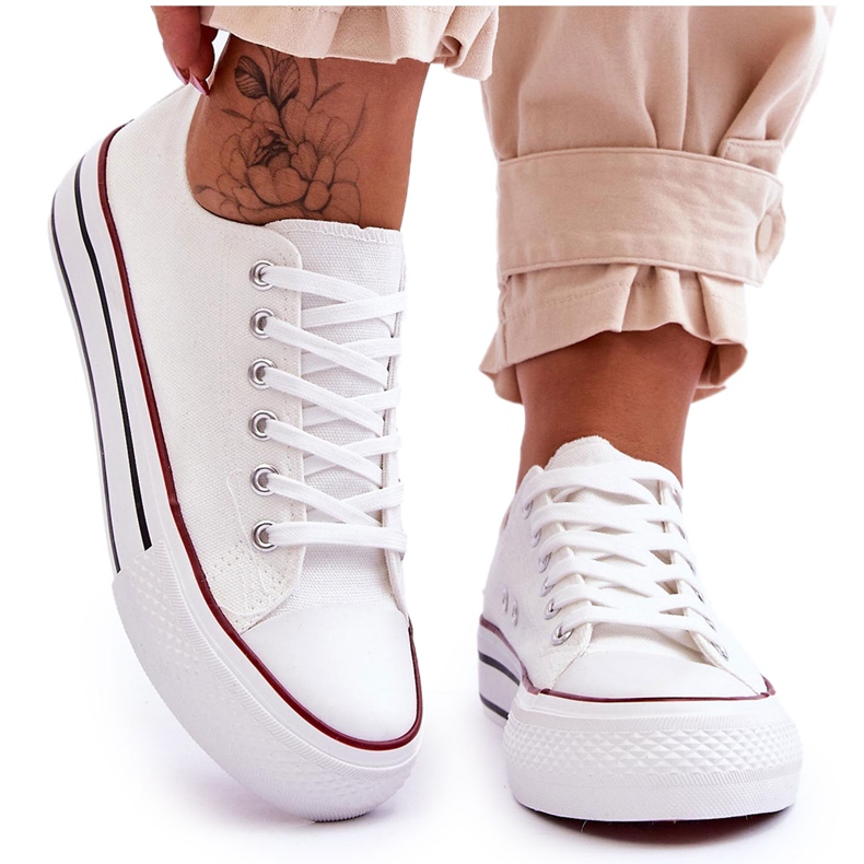 FB2 Dámské Tenisky Na Masivní Platformě Bílý Oharek