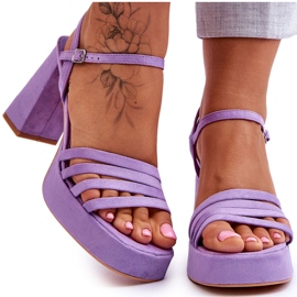 Dámské semišové sandály na platformě Purple Verda fialová