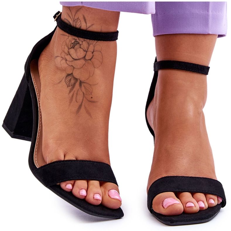 Dámské Sandály Na Stabilním Podpatku černá Lavissa