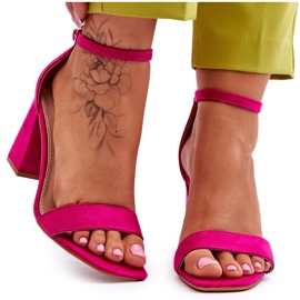 Dámské Sandály Na Stabilním Podpatku Fuchsia Lavissa růžový Dámské Sandály Na Stabilním Podpatku Fuchsia Lavissa růžový