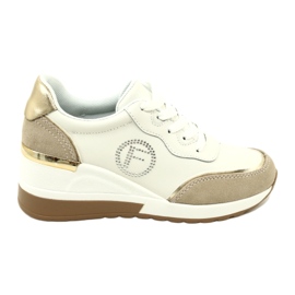 Filippo DP4660/23 WH BE dámské sportovní šněrovací boty bílá a béžová bílý Filippo DP4660/23 WH BE dámské sportovní šněrovací boty bílá a béžová bílý