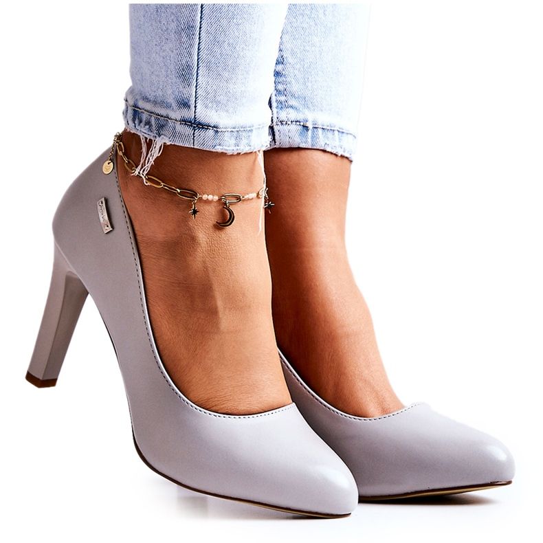 Dámské lodičky na podpatku šedé Sergio Leone Campbell šedá