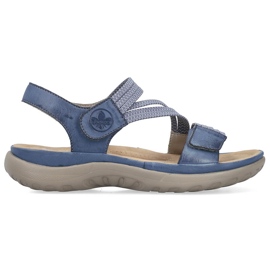 Pohodlné dámské sandály na suchý zip modré Rieker 64870-14 modrý