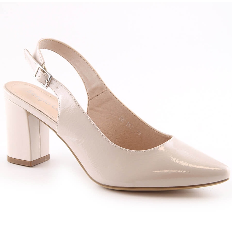 Dámské béžové lakované sandály Sergio Leone SK162 béžový