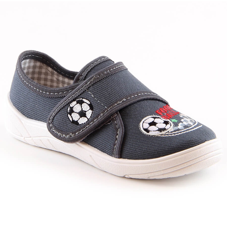 Nazo N019BFW školní chlapec tenisky na suchý zip pantofle šedá