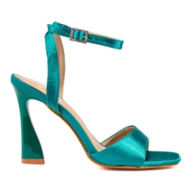 W. Potocki Dámské sandály na vysokém podpatku Potocki zelené zelená