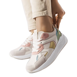 BM Béžové tenisky ze směsových materiálů značky Riel béžový