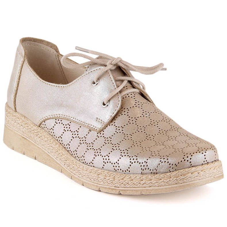 Kožená pohodlná dámská obuv zlatá Helios 401 zlatý