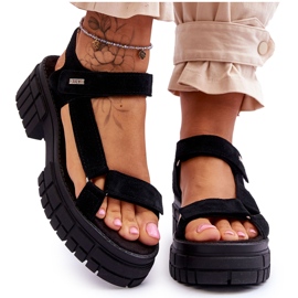 Dámské semišové sandály Big Star LL276035 Black černý