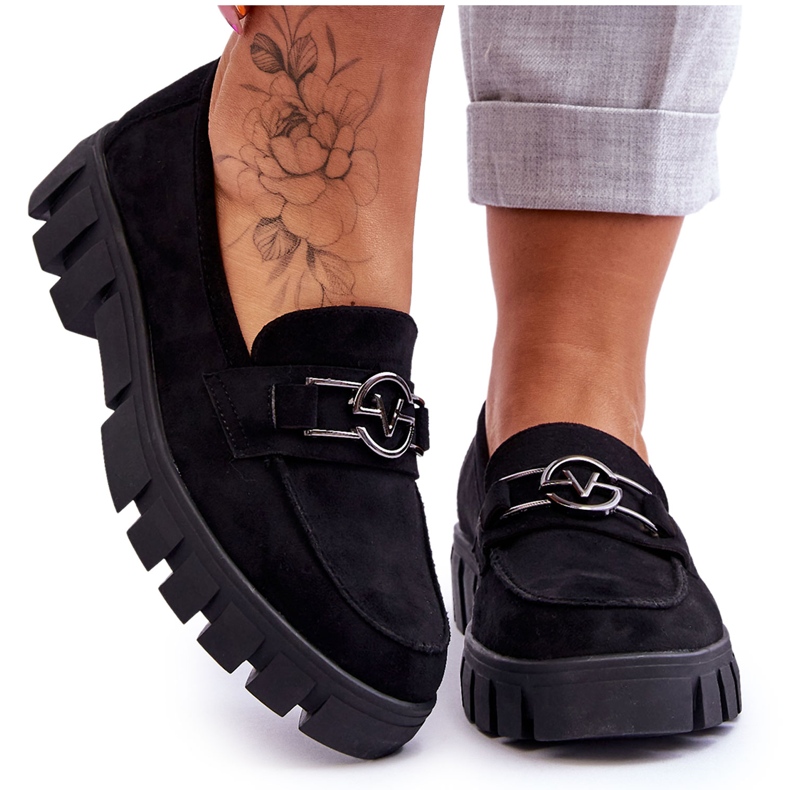 Vinceza Semišové dámské mokasíny Black Sanvi černá