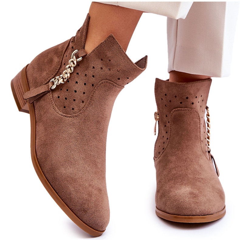 Vinceza Dámské semišové kozačky na zip Béžová Belliano béžový