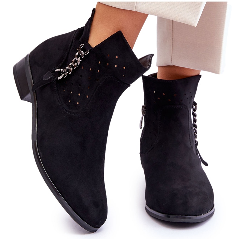 Vinceza Dámské semišové boty na zip Black Belliano černá