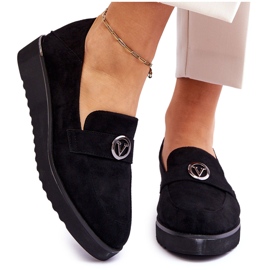 Vinceza Dámské semišové nízké mokasíny na klínku Black Synthia černá