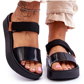 ZAXY Veganské sandály na suchý zip HH285282 Black černý