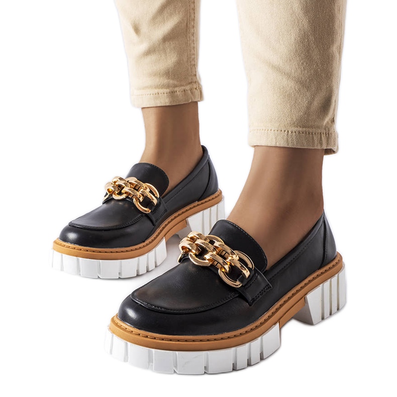 Černé robustní mokasíny od Casgrain černá