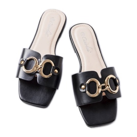 Černé elegantní skluzavky s řetízkem od Corbin černý