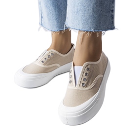 Béžové slip-on tenisky značky Rabican béžový Béžové slip-on tenisky značky Rabican béžový