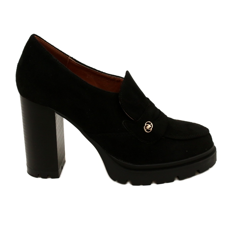 Evento Módní mokasíny na platformě a černé liště černý