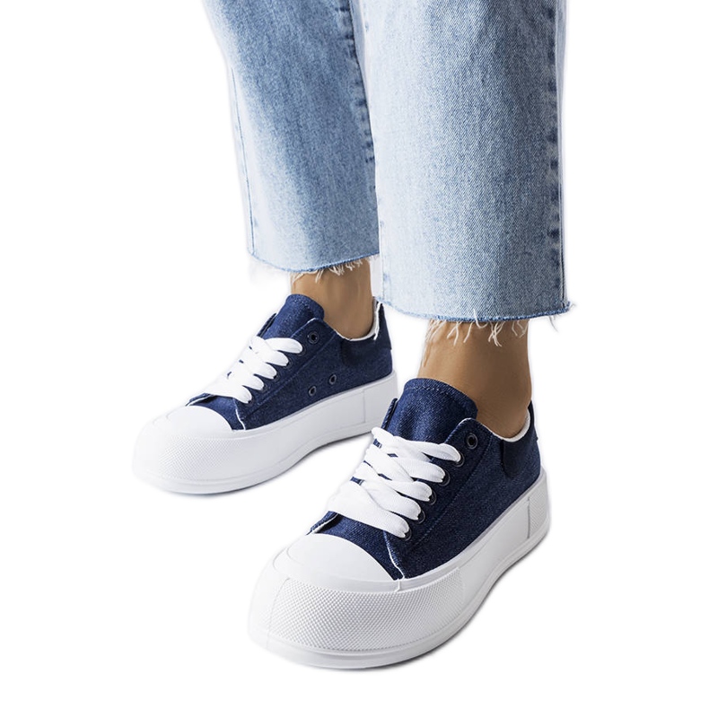 Námořnické modré tenisky na platformě od Josseaume modrý