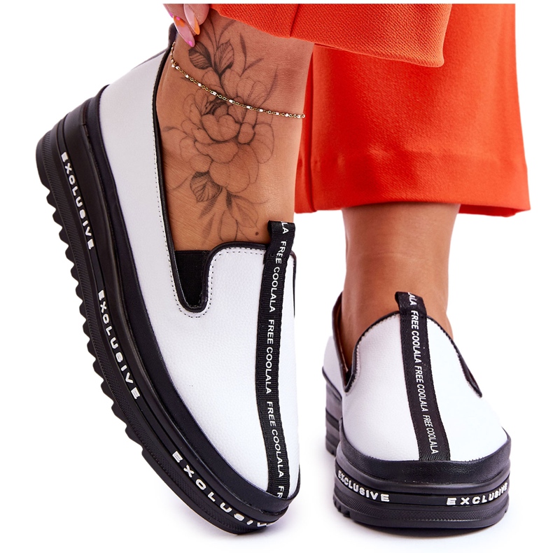 S.Barski Dámské nazouvací kožené tenisky bílé Nathalie bílý