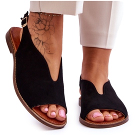 Lewski Shoes Dámské semišové sandály Lewski Boty 3220/X Černá černý
