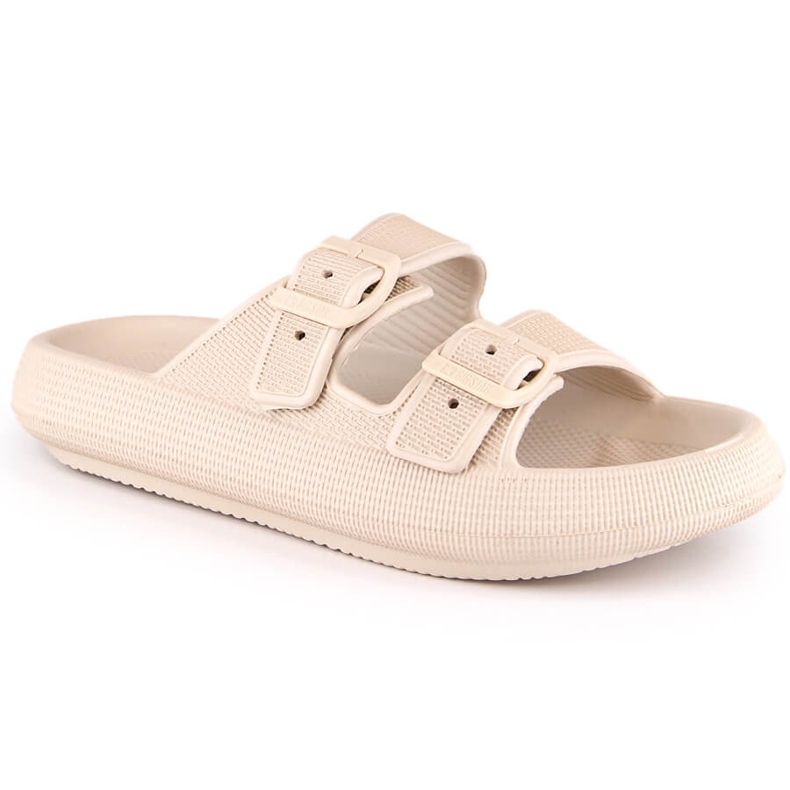 Dámské sportovní pantofle na platformě béžové Big Star LL274611 béžový