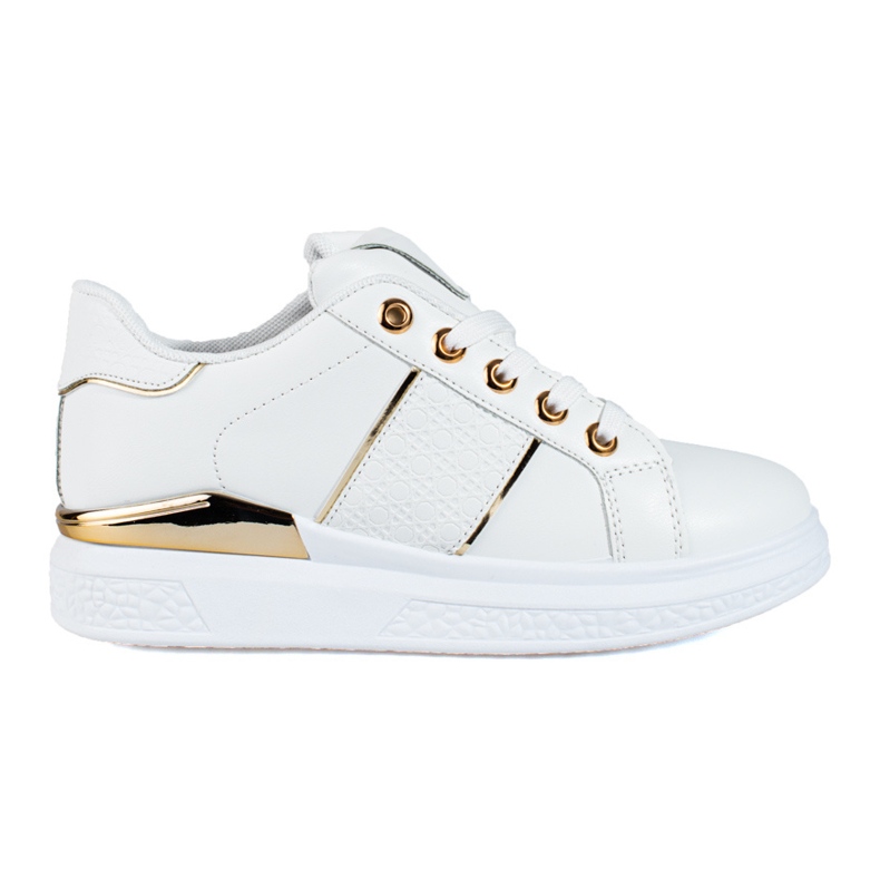 Bílé a zlaté dámské sportovní boty Shelovet tenisky bílý